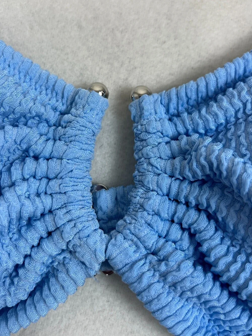 Blooming Jelly Women M Blue Textured U-Wire Bikini Top Adjustable NWT